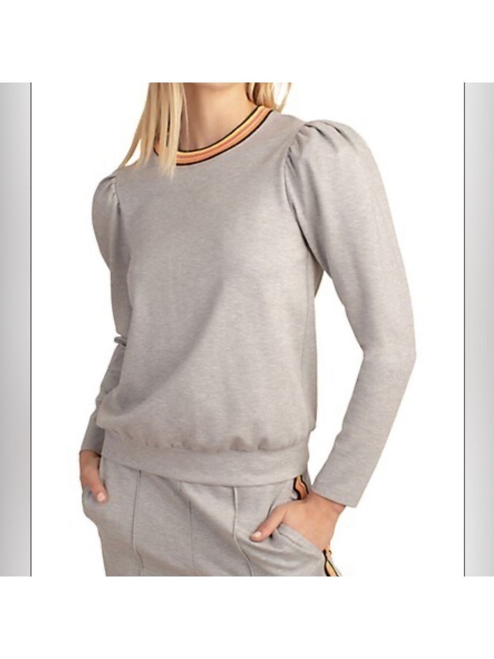 NWOT Womens Trina Turk Pouf Sleeve Sweatshirt. Size S